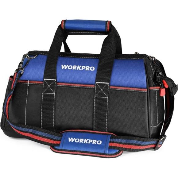 16-inch Wide Mouth Tool Bag, Heavy Duty Cloth Tool Storage Bag with Water Proof - Picture 1 of 7